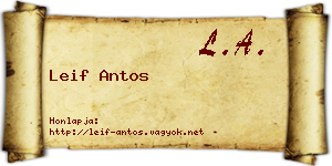 Leif Antos névjegykártya